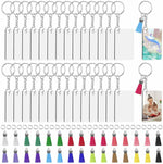 DIY Sublimation Keychain Blank 120Pcs Heat Transfer Keychain MDF Pendant 6 Style