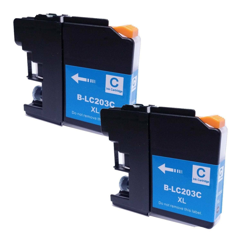 2PK LC-203C Cyan Compatible Ink Cartridge for Brother MFC-J5620DW MFC-J5720DW