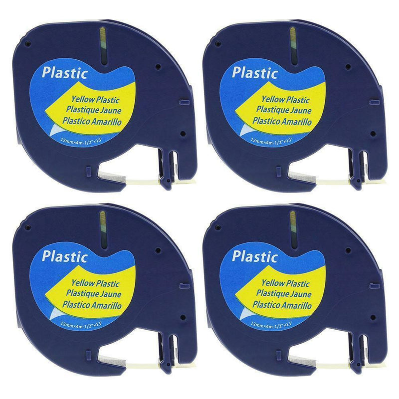 4 PK Compatible DYMO LetraTag 91202 LT-100 LT-100T LT-110T Label Tape