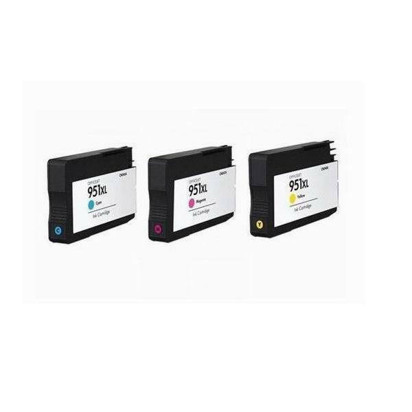 3 REMAN HP 951 XL Color cartridges 950 ink for OfficeJet Pro 8100 8600 With Chip