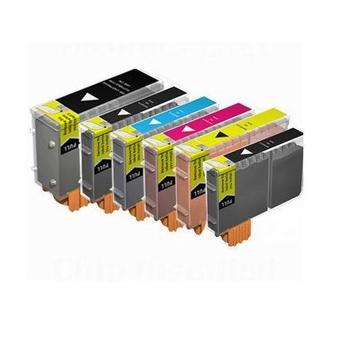 6PK comp ink Cartridge CLI-221 GY PGI-220 For Canon Pixma MP980 MP990