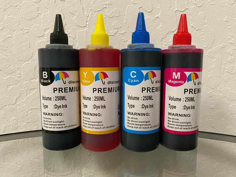 4x250ml Bulk Refill Ink kit for Epson T802XL WorkForce Pro WF-4734 WF-4740