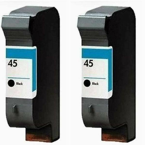 2pk 51645A 45A BLACK Ink for Deskjet 895cxi 820cxi 932c Officejet G85 G55 990