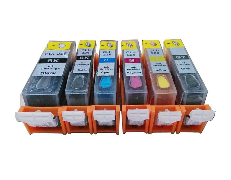 6 PK COLOR Non-OEM Refillable Ink CARTRIDGE for CANON PGI-225 CLI-226