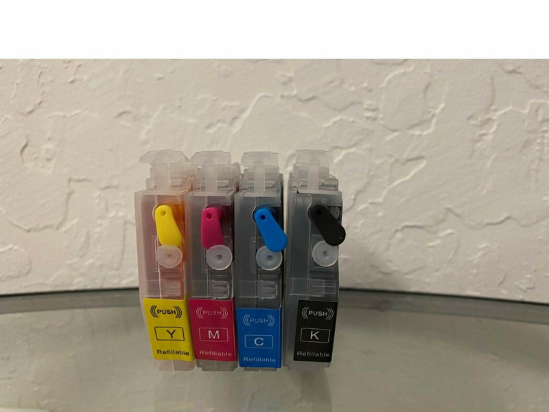 Prefill Refillable Ink Cartridges For Brother LC3011 LC-3013 Chip Resetter CISS