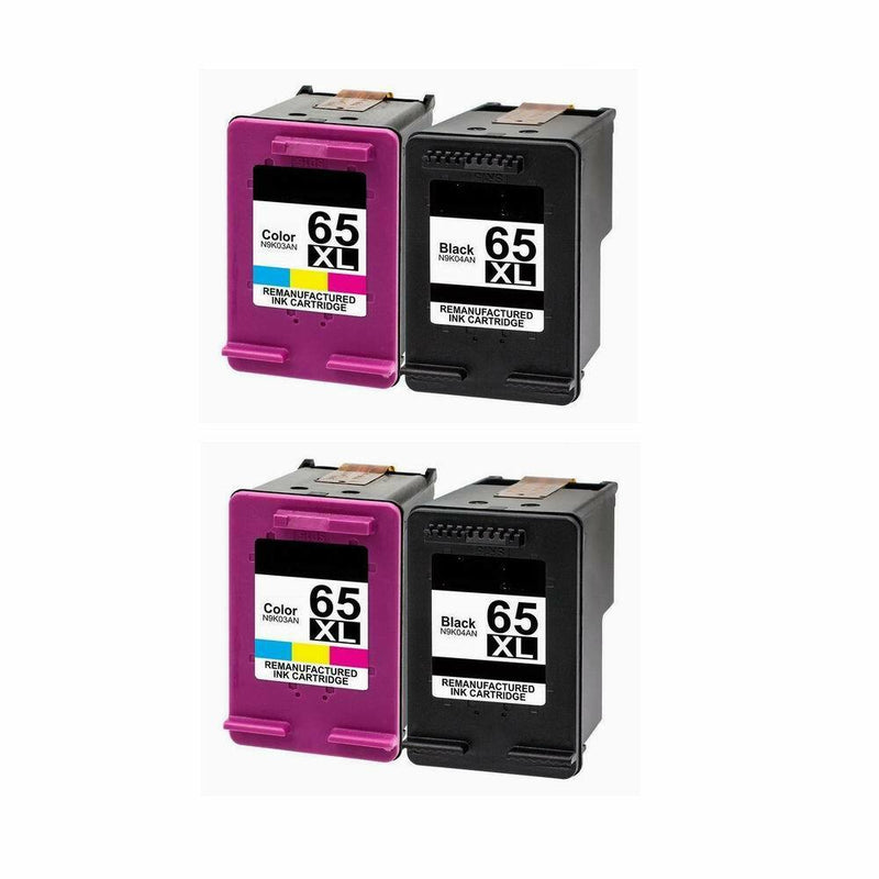 4pk Black Color Ink Cartridges Compatible for HP 65XL Deskjet 3720 3730 3732