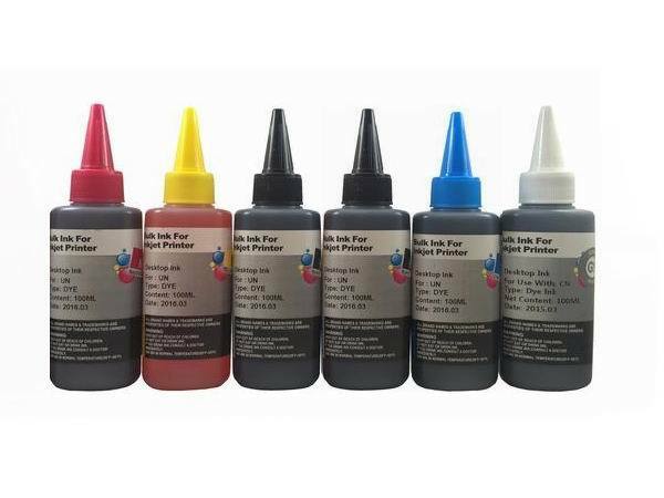 6 Bulk refill ink for HP inkjet printer 6 colors 6x100ml BK/PhB/C/M/Y/Grey