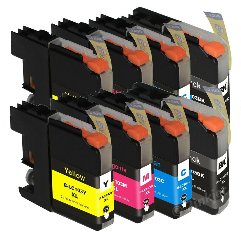 8 Pk New Brother LC-103  Ink Fits Brother LC103 XL LC101MFC-J470DW MFC-J475DW