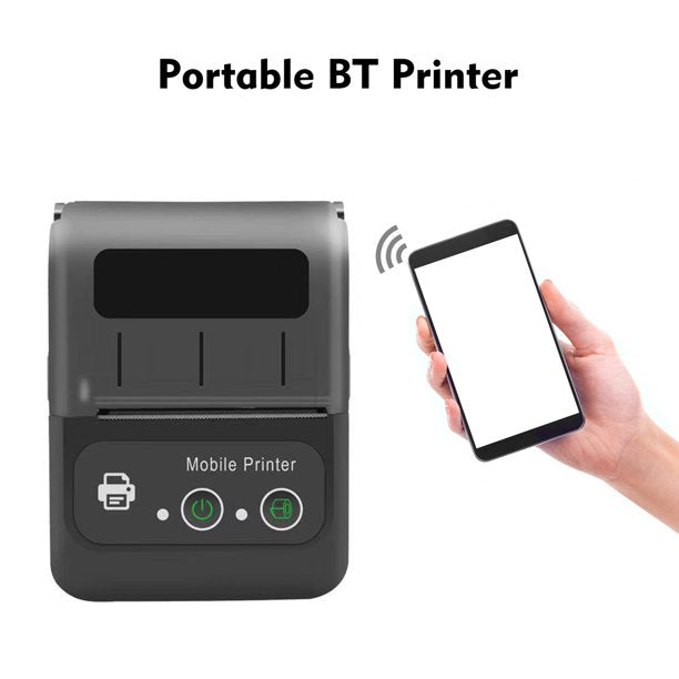 58mm Small Ticket Portable Thermal Label Printer BT Printer Compatible with Android iOS Takeout Receipt Checkout Ticket Label Maker Machine