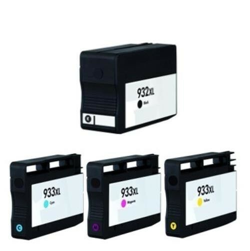 4 Comp HP 932 XL 933 XL Ink Cartridges for OfficeJet 6700 7610 Printer show ink