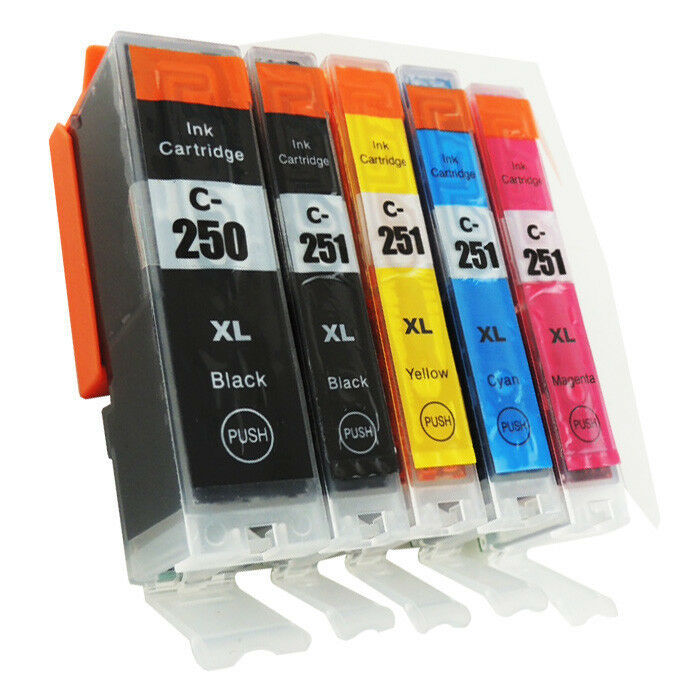 5PK Comp PGI-250 XL CLI-251 XL Ink Cartridge For Canon Pixma MG5420 MG6320