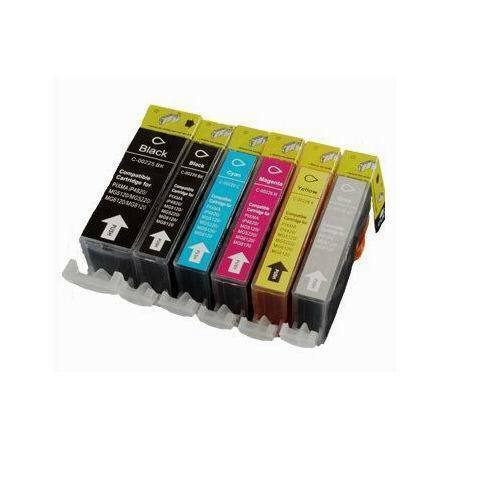 6 Comp Ink Set with GREY for PGI-225 CLI-226 CANON MG6120 MG6220 MG8120 MG8220