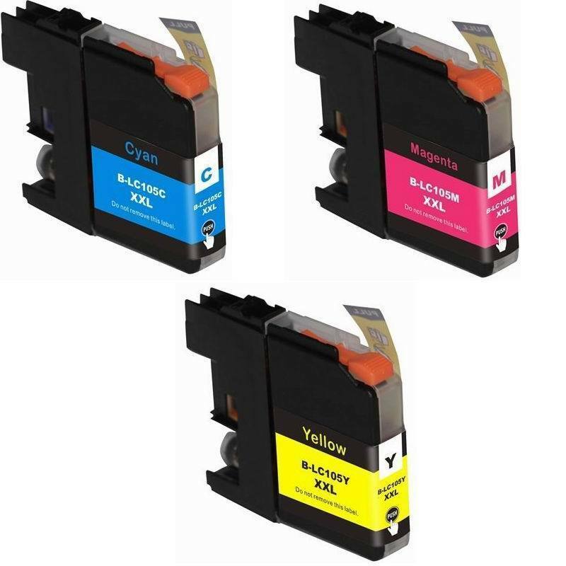 Compatible Set of 3 Pack LC-105 Cyan Magenta Yellow Color Ink Cartridge