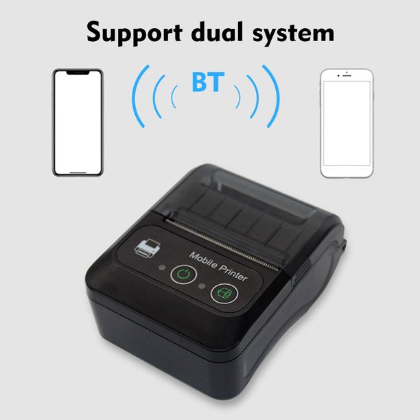 58mm Small Ticket Portable Thermal Label Printer BT Printer Compatible with Android iOS Takeout Receipt Checkout Ticket Label Maker Machine