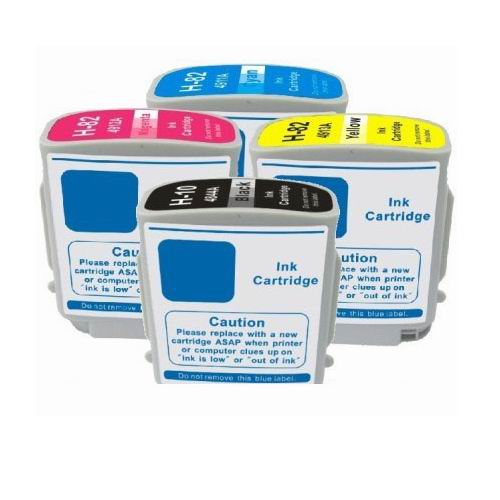 4 PACK Compatible ink cartridges HP 82 C4911A C4912A C4913A Color Ink C4844A
