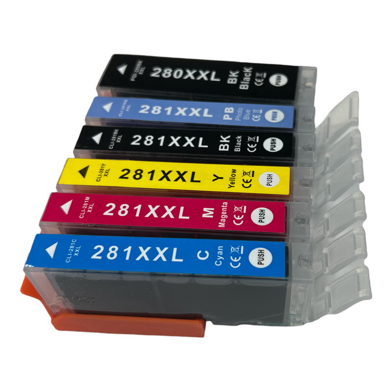 6 PGI-280 XXL CLI-281XXL Ink Cartridge For Canon PixmaTS9120 TS9520 TS6220