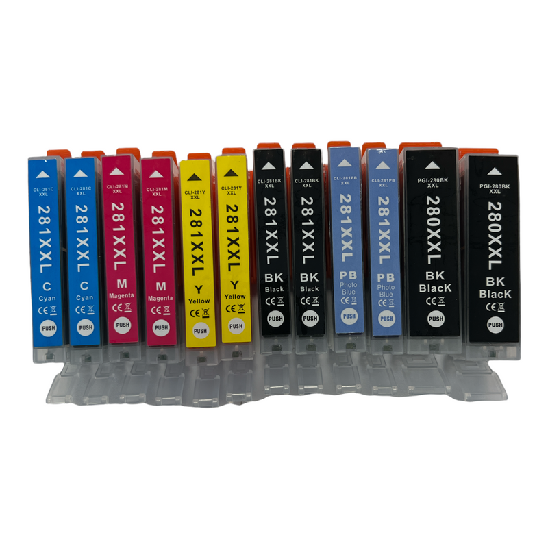 12 Packs PGI-280 XXL CLI-281XXL Ink Cartridge For Canon Pixma TS8120 TS9120 TS9520