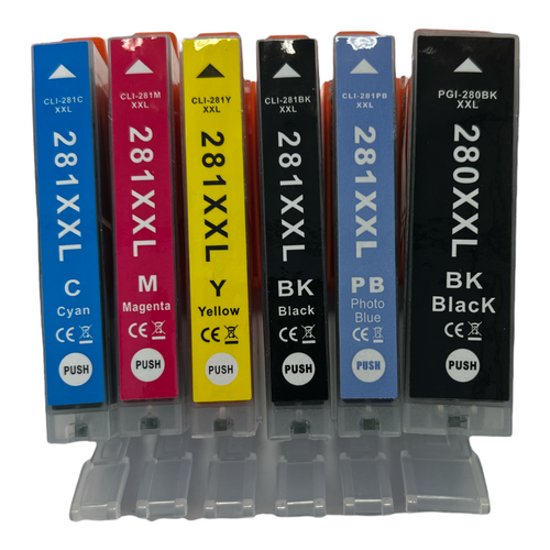 6 PGI-280 XXL CLI-281XXL Ink Cartridge For Canon PixmaTS9120 TS9520 TS6220