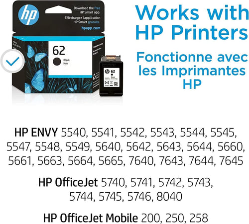 Genuine HP 62 Black & Tri-Color Original Ink Cartridge 2 Pack N9H64FN EXP 2023