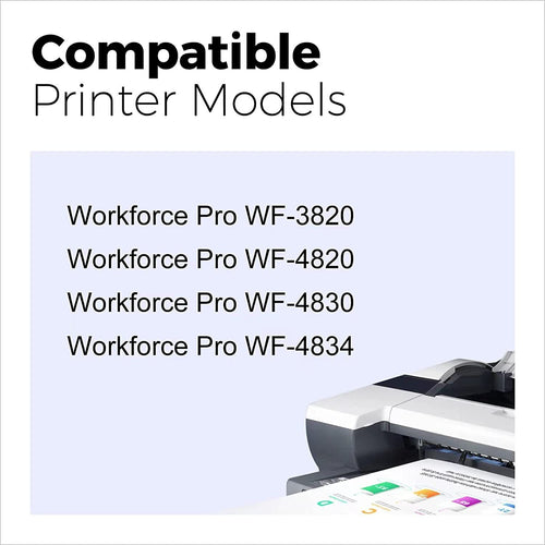 4 Pack Ink Cartridge for Epson Workforce pro WF-3820 WF-4820 Wf-4830 Wf-4833 Wf-4834 T822 822 XL